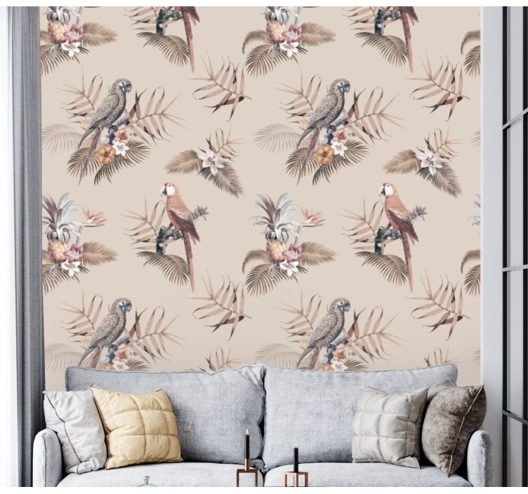 Tropical Parrot Elegance parrots wallpaper - TenStickers