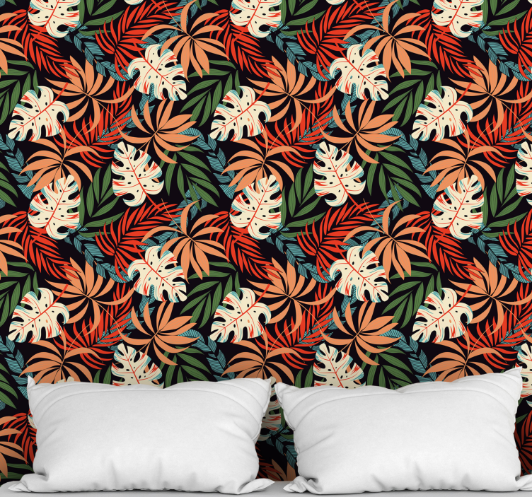 Tropical Plants Jungle Fever leaf wallpaper - TenStickers