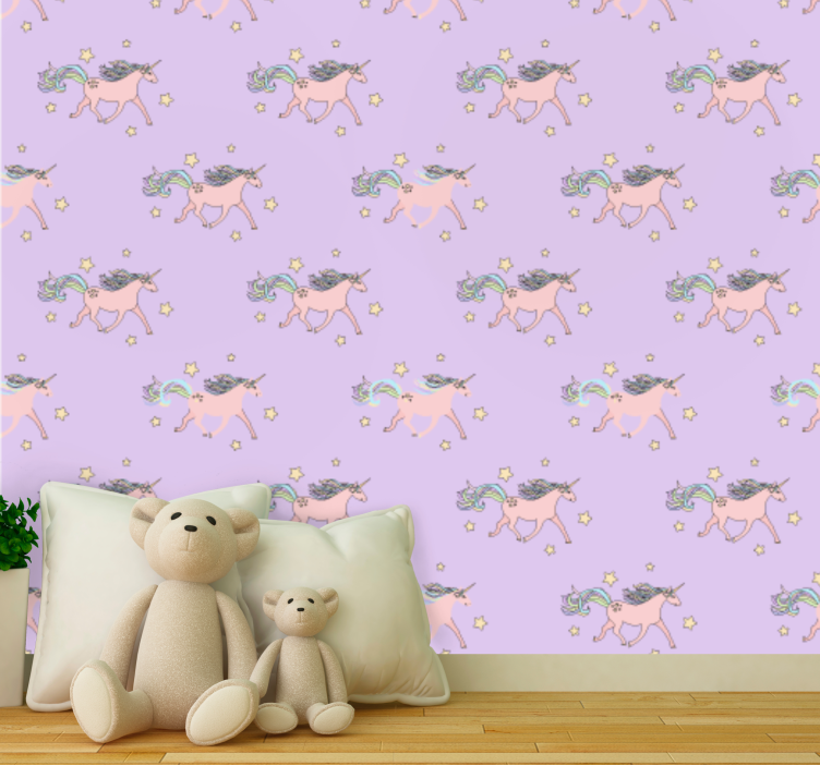 Unicorn Fantasy Vibes animals wallpaper - TenStickers