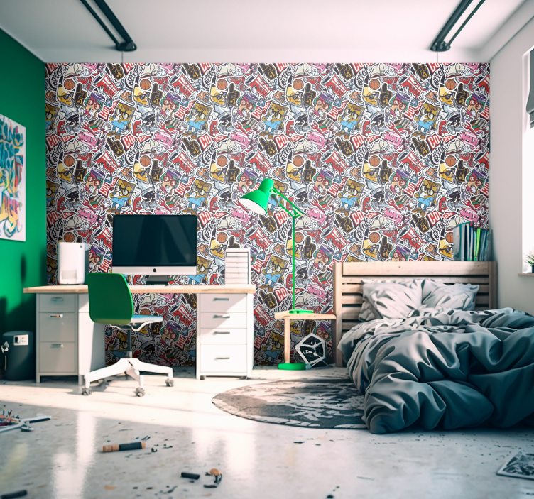 Urban sticker bomb Art wallpaper - TenStickers