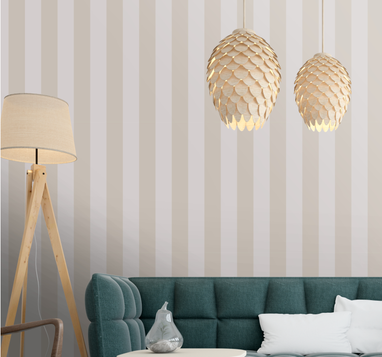 Vertical stripes Hamptons pattern wallpaper - TenStickers
