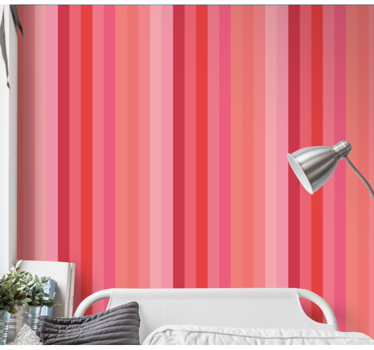 Stripes with pink colors Vertical Wallpaper - TenStickers