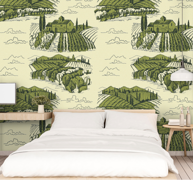Vineyard Landscape nature wallpaper - TenStickers