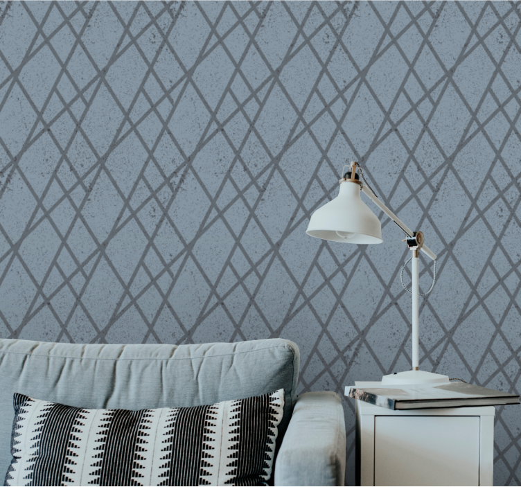 Vintage blue background with lines wallpaper - TenStickers