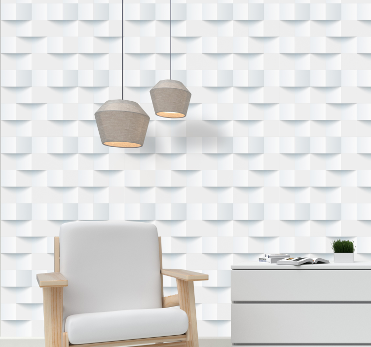wallpaper 3D sticky notes white 3D Wallpaper - TenStickers
