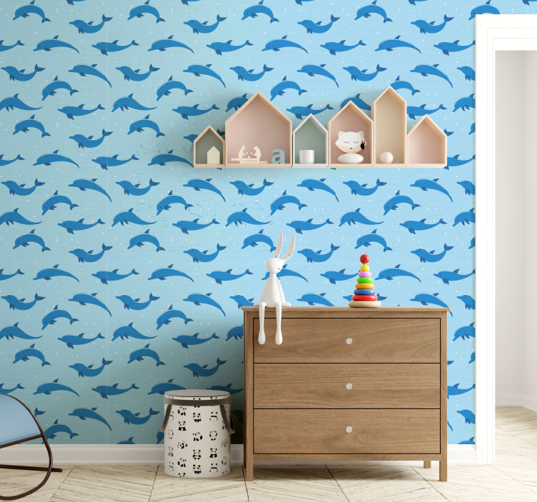 Wallpaper kids room ocean dolphins - TenStickers