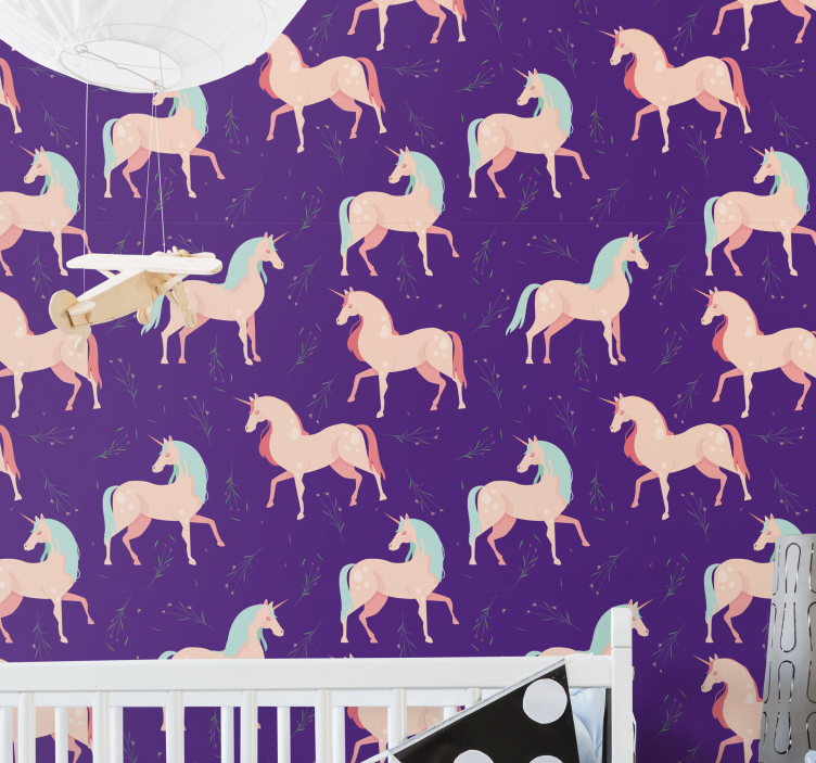 wallpaper elegant unicorn Children's wallpaper - TenStickers