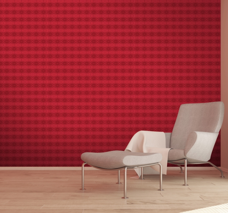 Red oriental style red wallpaper - TenStickers